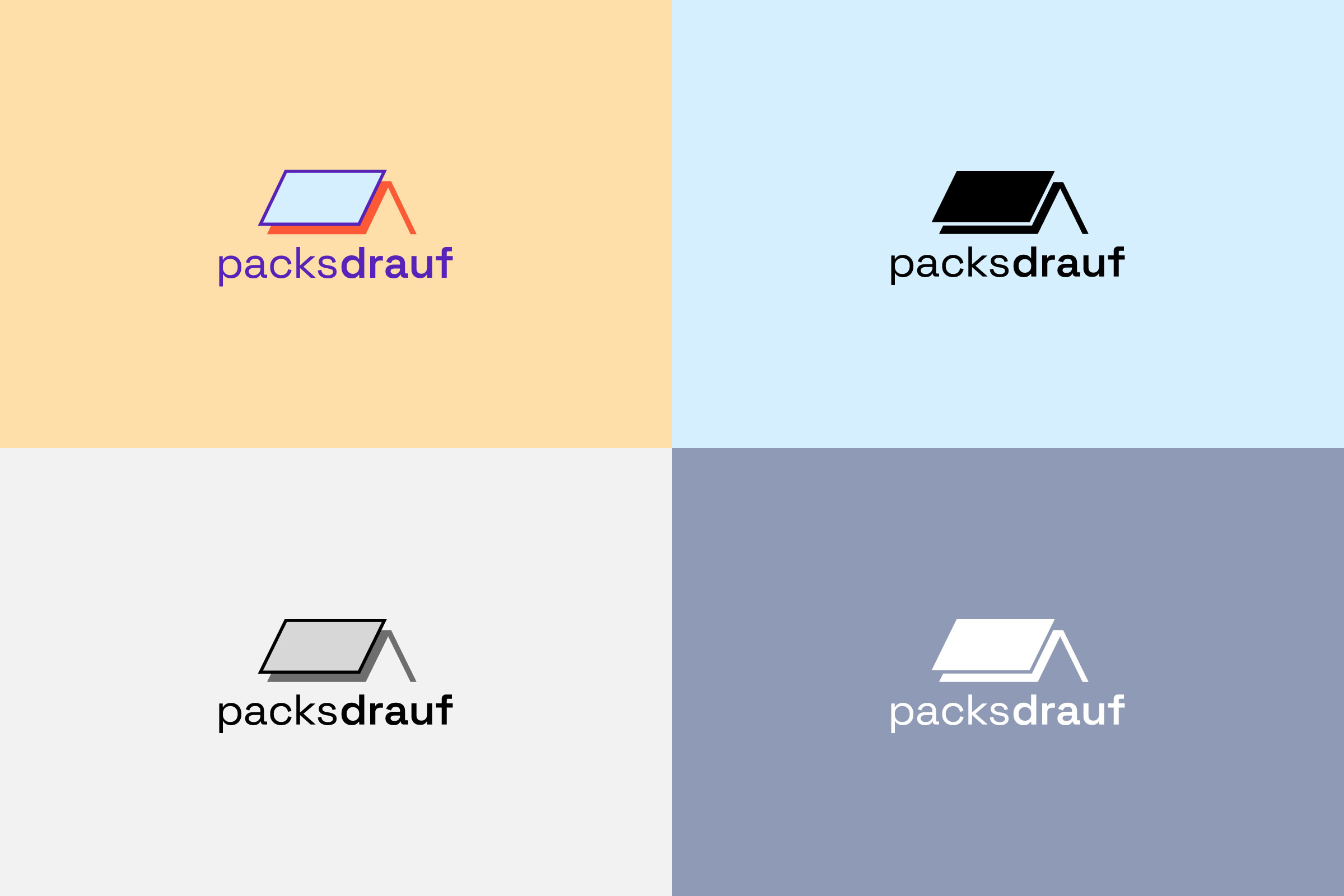 Logogestaltung Packsdrauf Farbvarianten